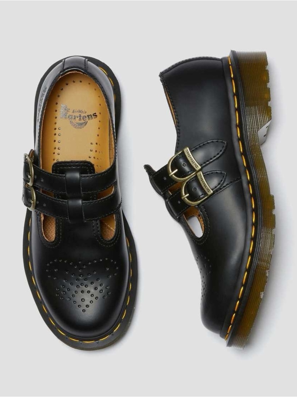 Dr. Martens Black Double-Buckle Mary Janes